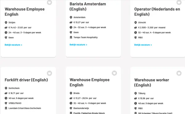 part time jobs in the netherlands